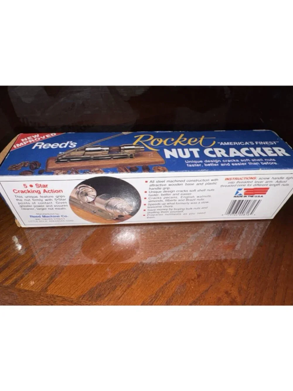 Vintage Reed’s Rocket Nut Cracker Model 816 USA Made Pecan Walnut Original Vl04